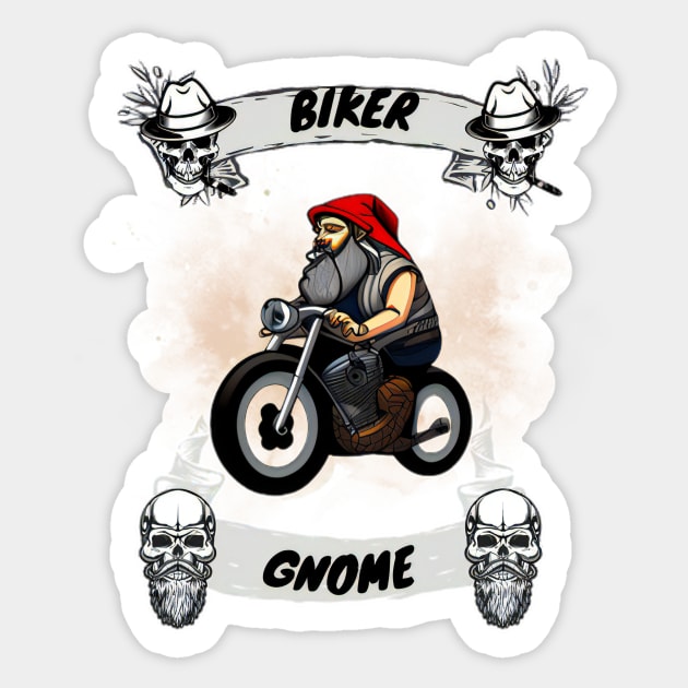 Biker Gnome Sticker by Shadowbyte91